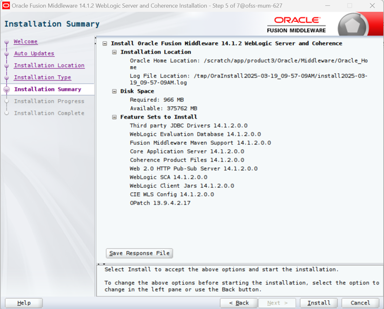 Installing Weblogic Installing Weblogic