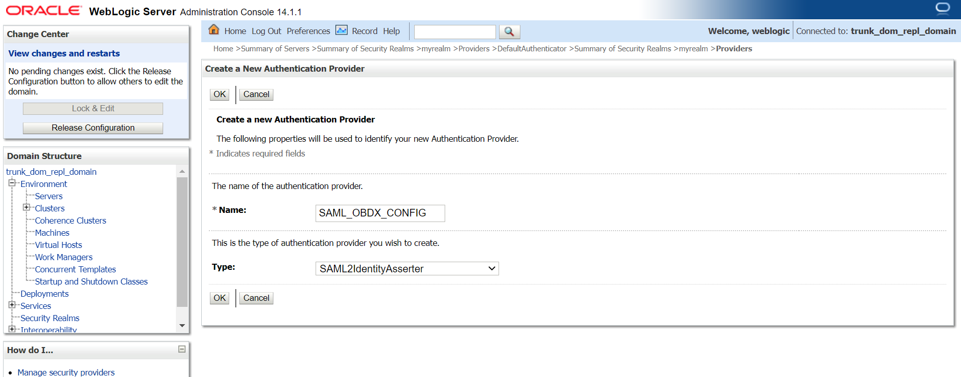 Create Authentication Provider