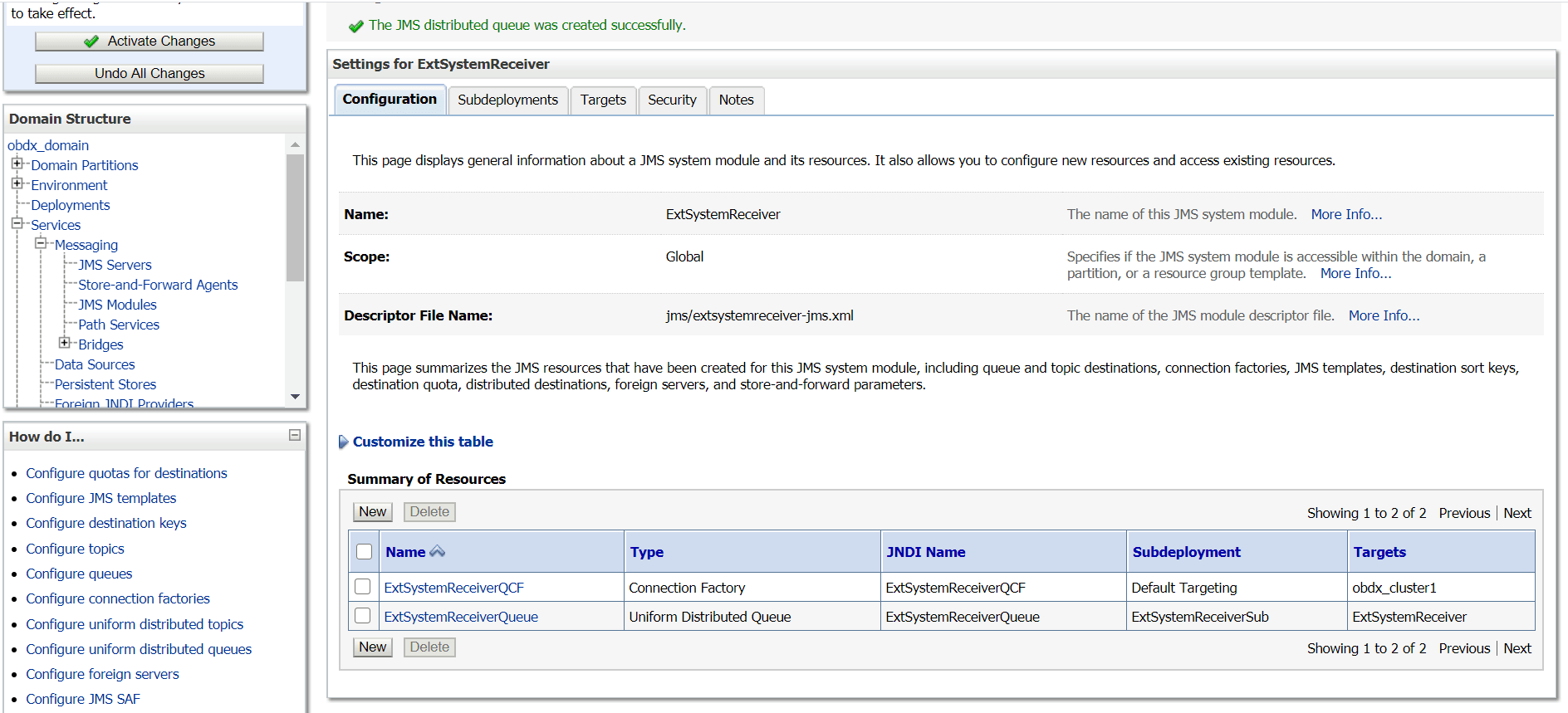 Creating ExtSystemReceiver JMS Server Creating ExtSystemReceiver JMS Server