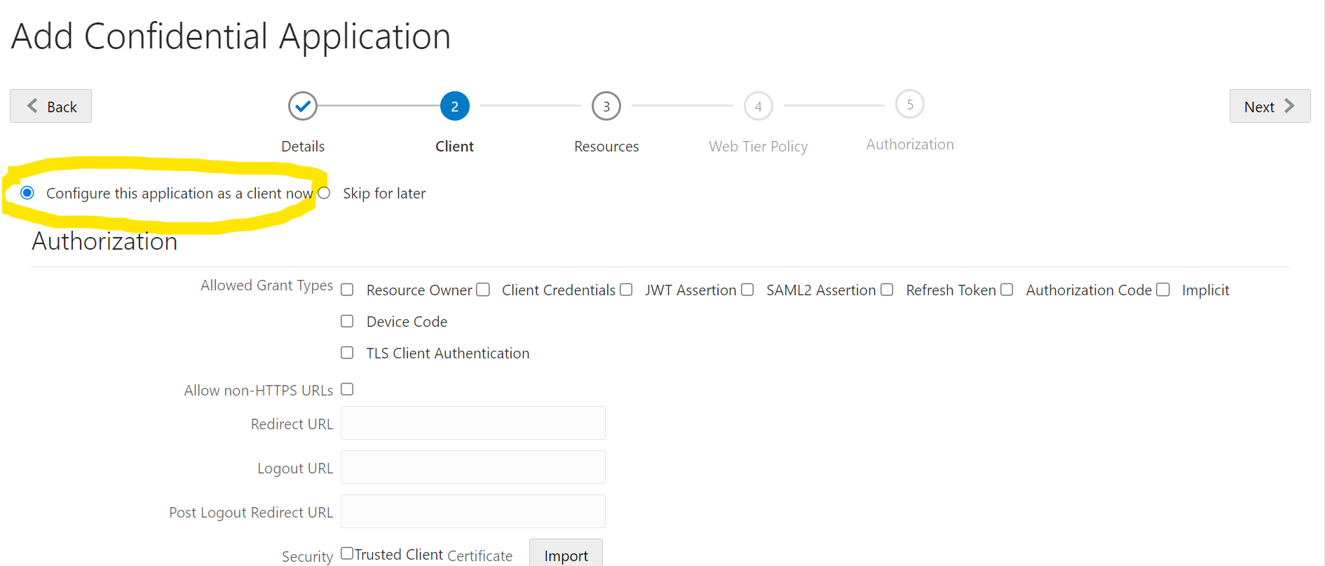 Add Confidential Application