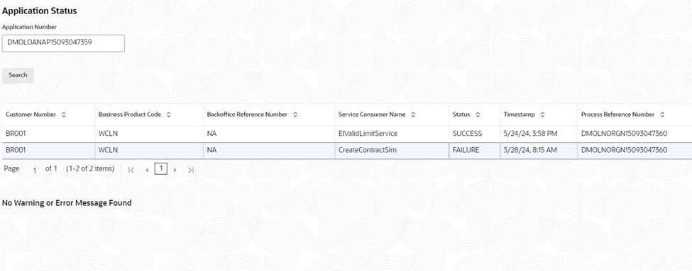 Description of applicationstatus.png follows Description of applicationstatus.png follows
