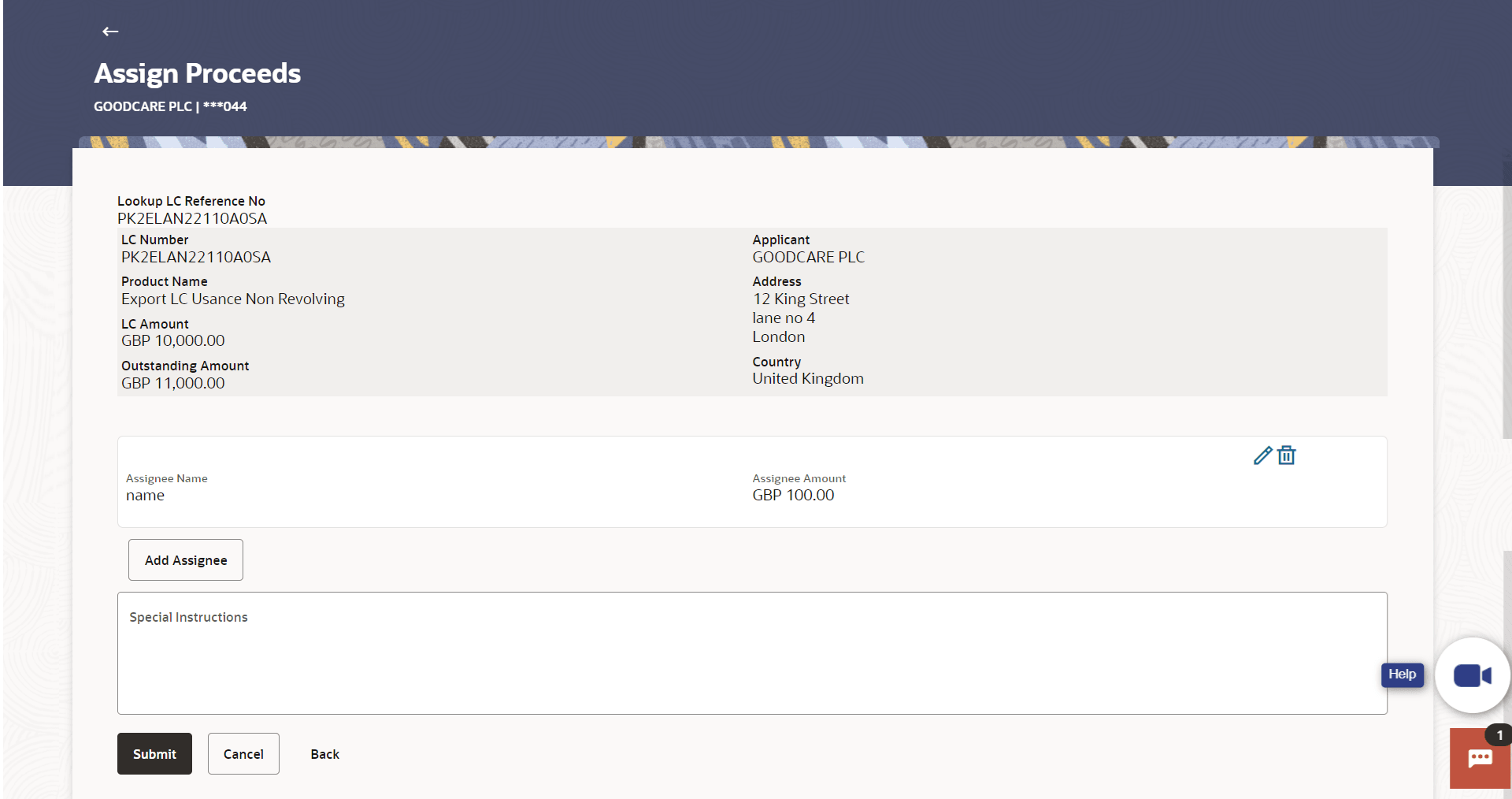 Description of assign-proceeds-details.png follows Description of assign-proceeds-details.png follows