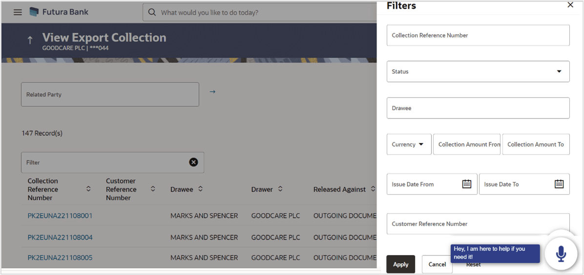 Description of view-export-collection-filter.png follows Description of view-export-collection-filter.png follows
