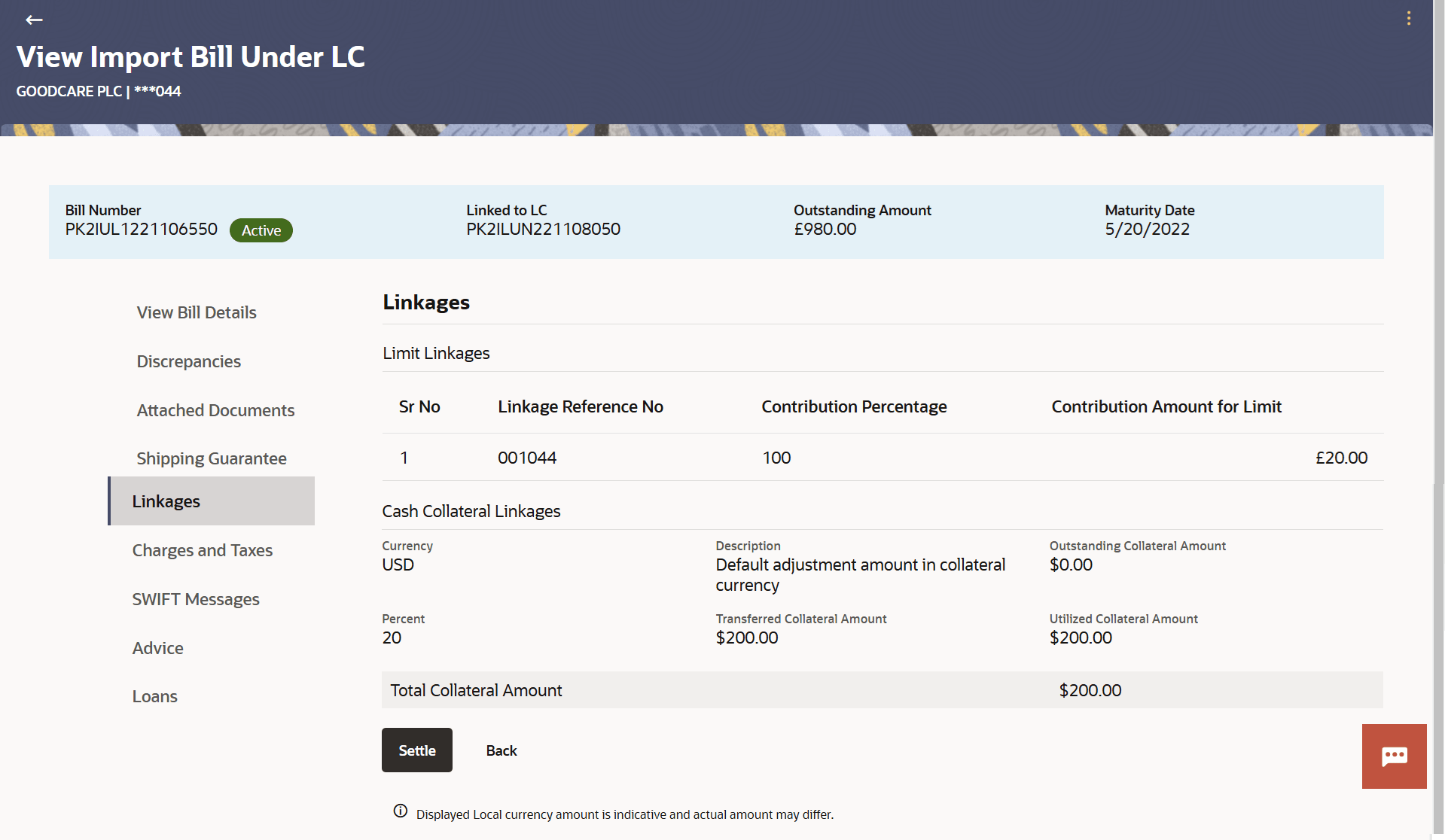 Description of view-import-bills-linkages.png follows