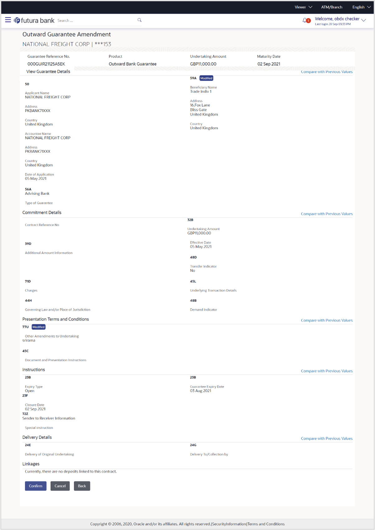Description of view-outward-bank-guarantee-amendments-details.png follows