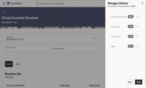 Description of view-virtual-accounts-structure-manage-columns.png follows Description of view-virtual-accounts-structure-manage-columns.png follows