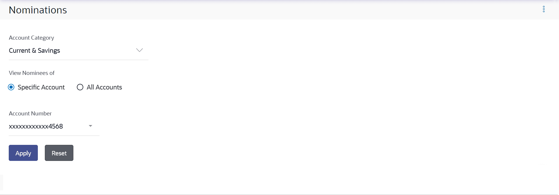 Nominations – Filter Criteria