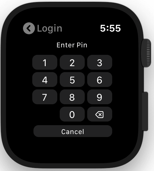 Enter PIN – Apple Watch
