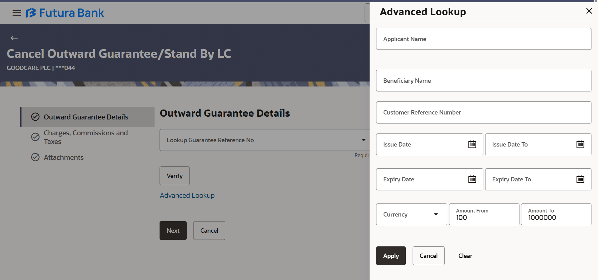Description of cancel-outward-guarantee-filter.png follows