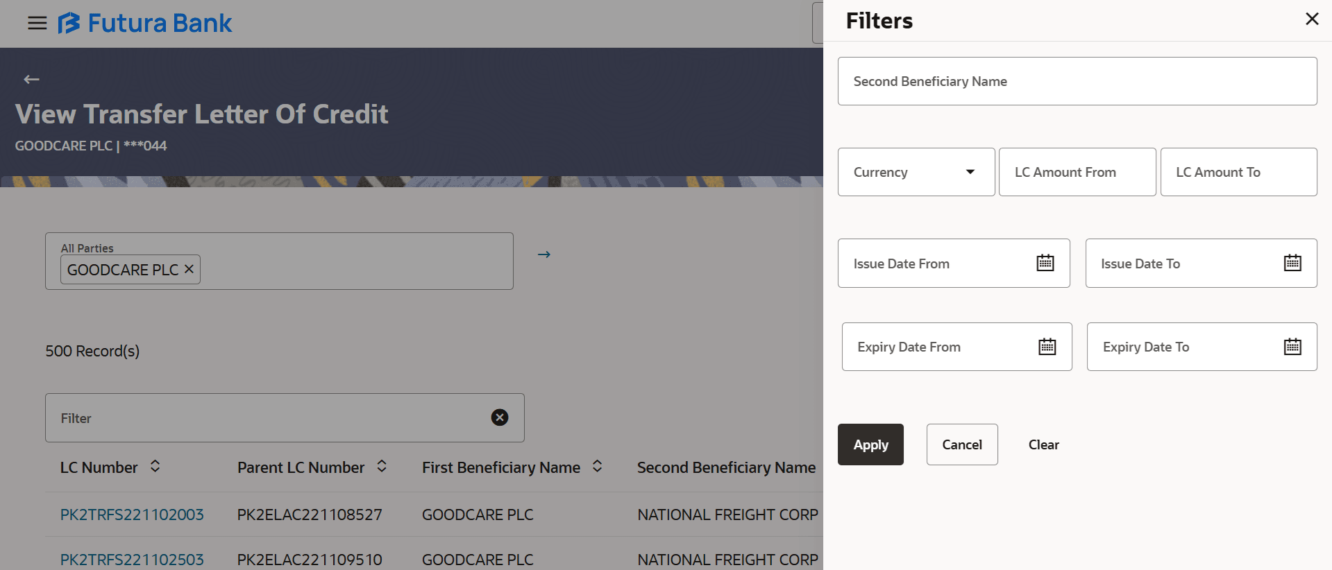 Description of view-transfer-letter-credit-filter.png follows Description of view-transfer-letter-credit-filter.png follows