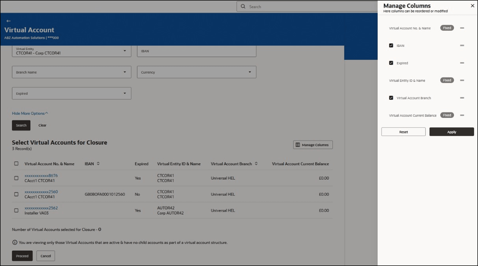 Description of virtual-account-closure-manage-columns.png follows Description of virtual-account-closure-manage-columns.png follows