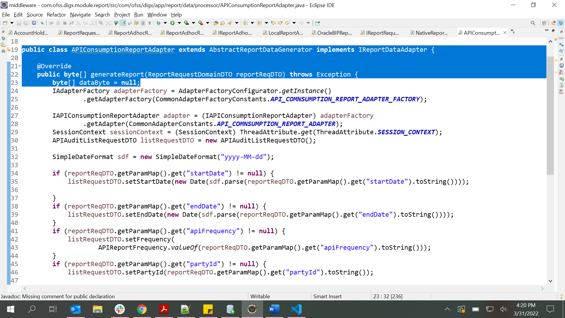Description of rptconfig8.png follows