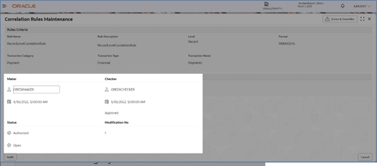 Event of operation performed