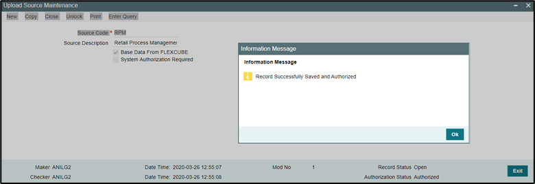 Upload Source Maintenance