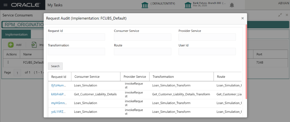 This figure displays the Request Audit.