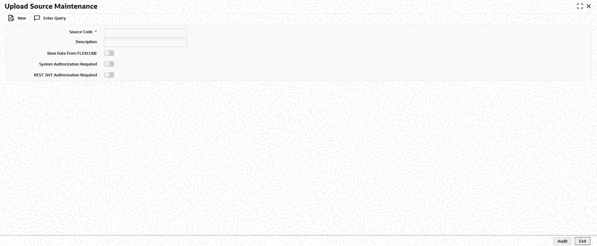 Upload Source Maintenance