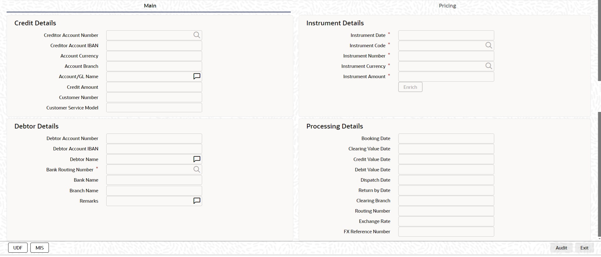 Description of pgdotonl_outbound-clearing-transaction-input_main.png follows
