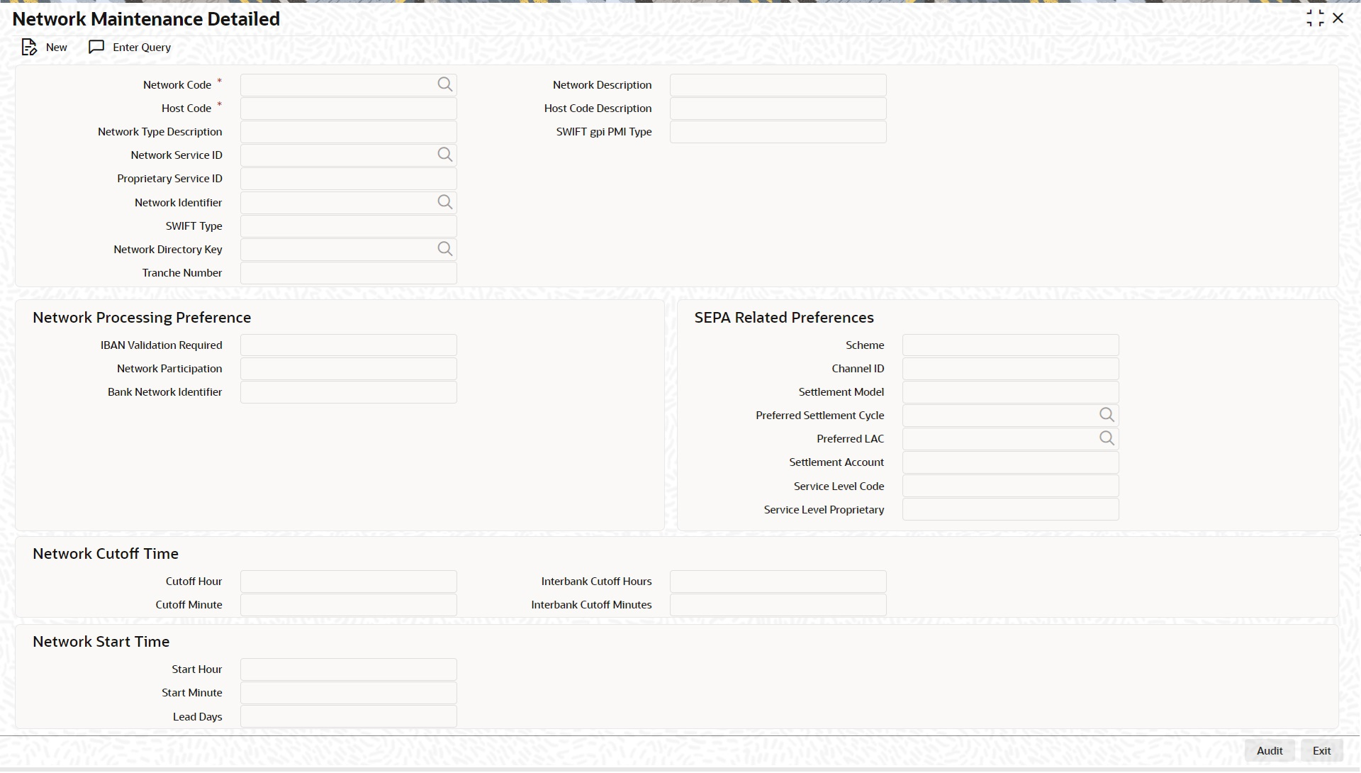 Network maintenance detailed screen