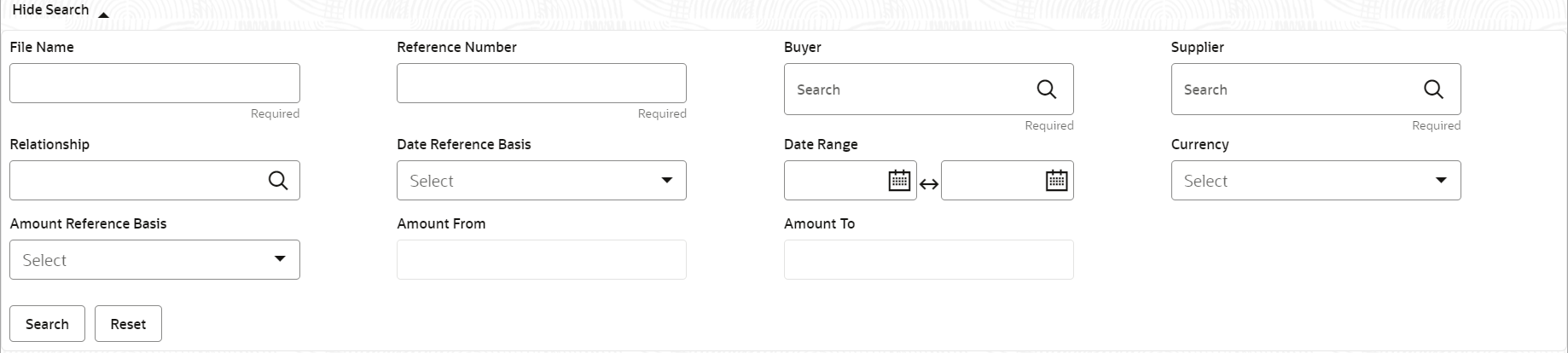 Invoice & Debit Note - Search Parameter