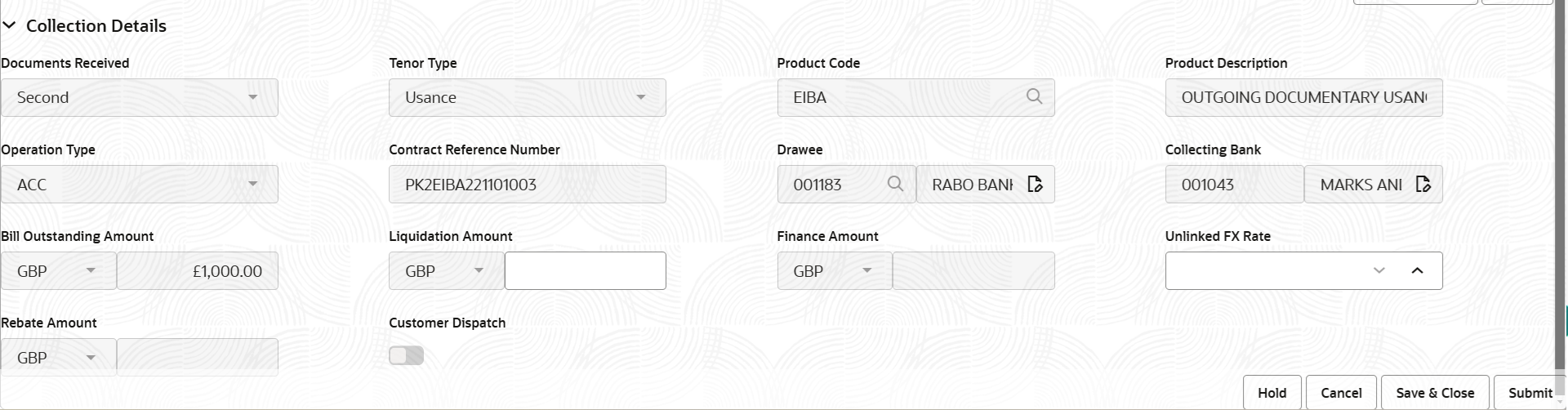 Description of registrationcollectiondetails.png follows