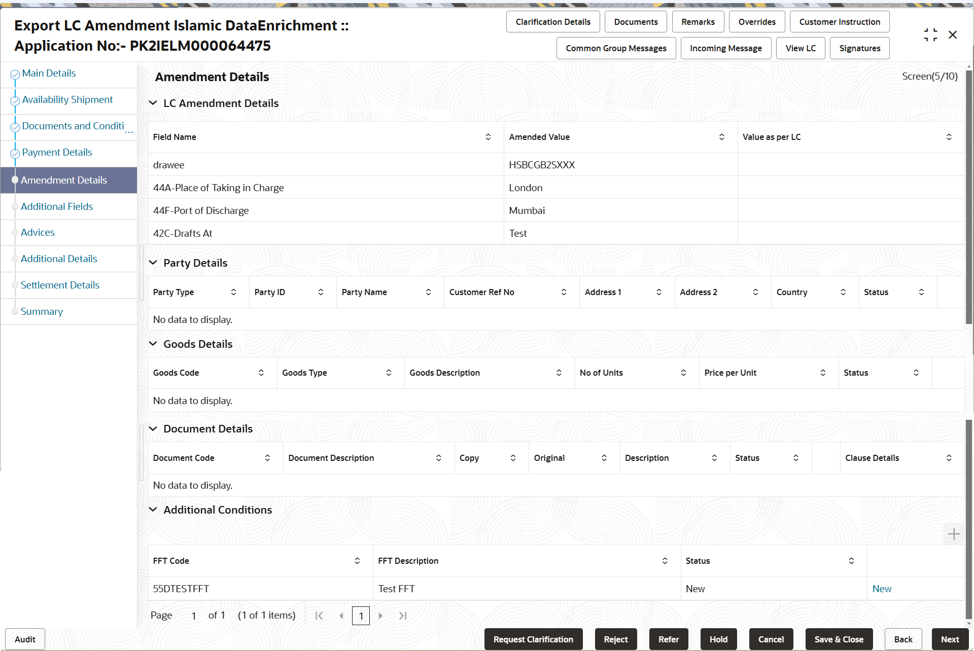 Description of deamendmentdetails.png follows