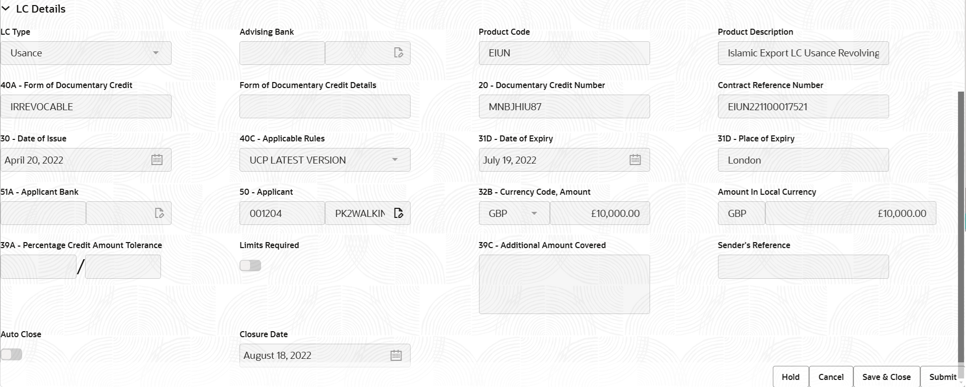 Description of registrationlcdetails.png follows