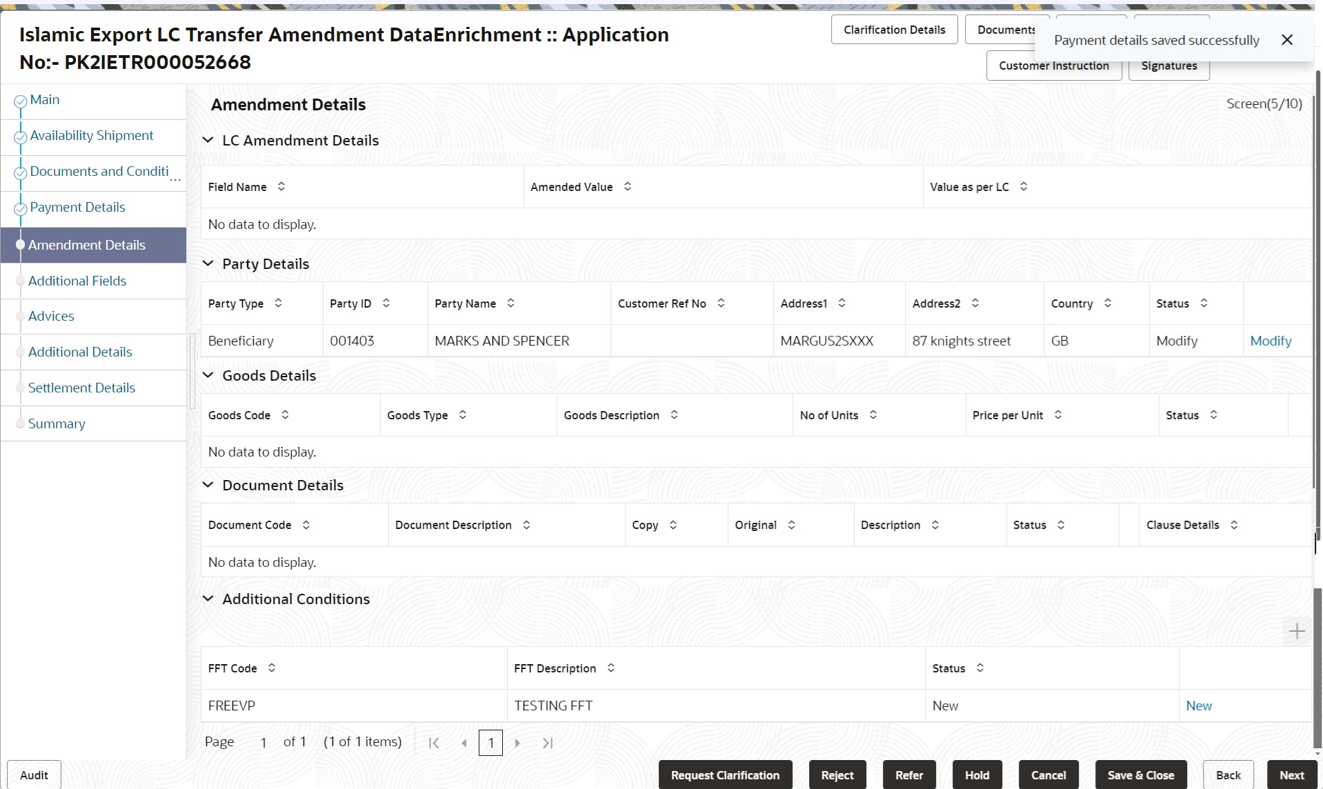 Description of deamendmentdetails.png follows