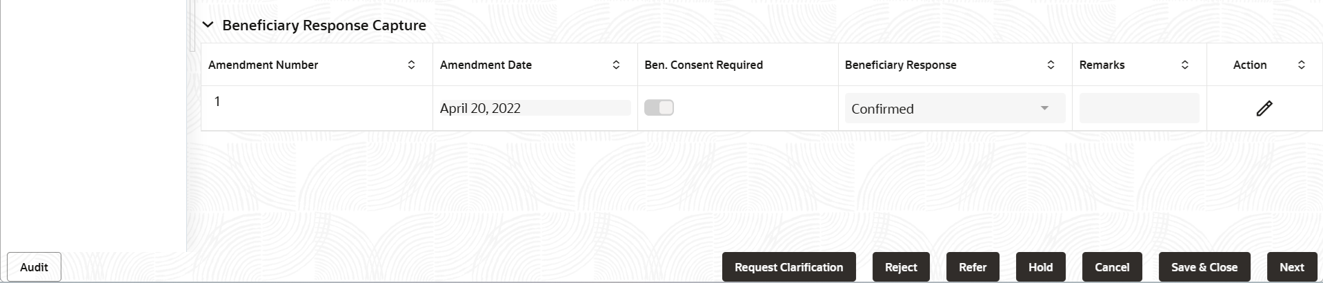 Beneficiary Response Capture