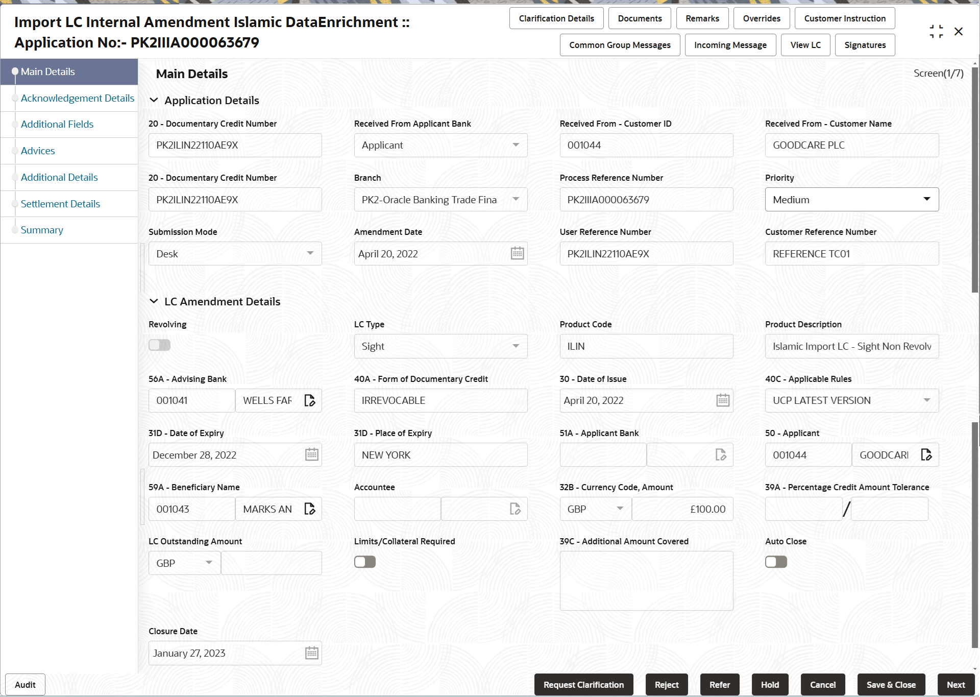 Description of demainapplicationdetails.png follows