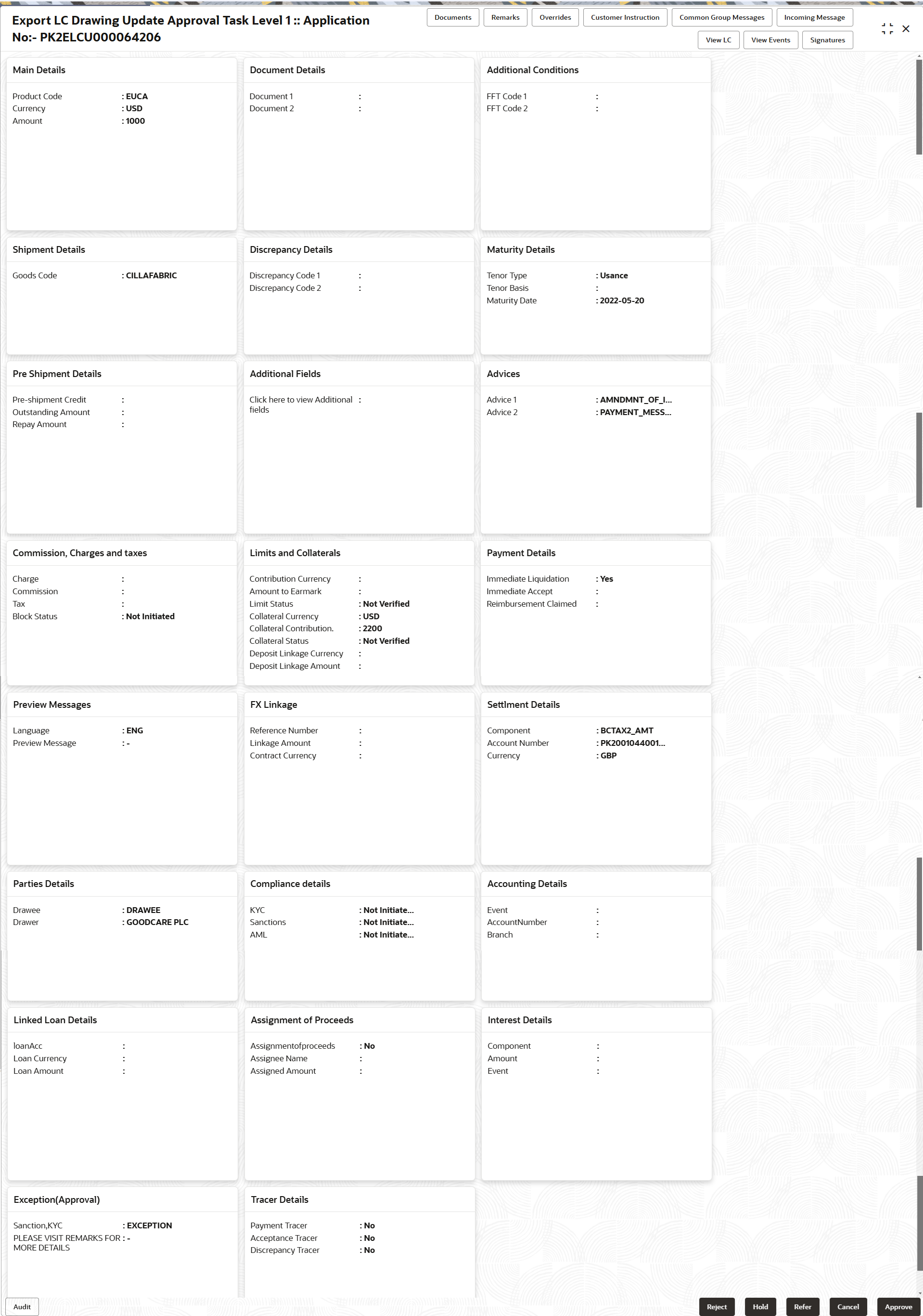 Description of approvalsummary.png follows