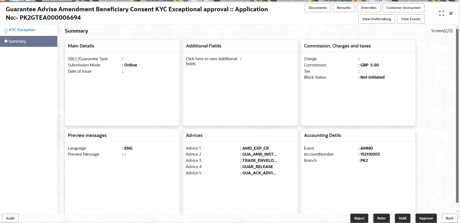 Description of kycexceptionsummary.png follows