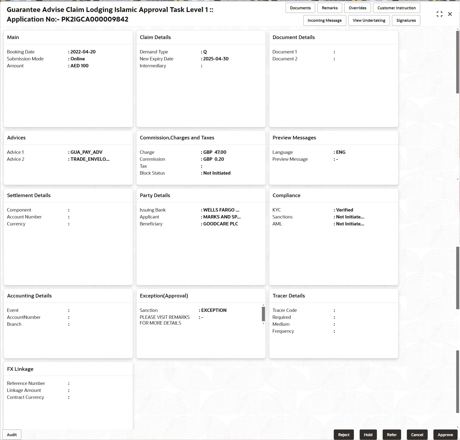Description of approvalsummary.png follows