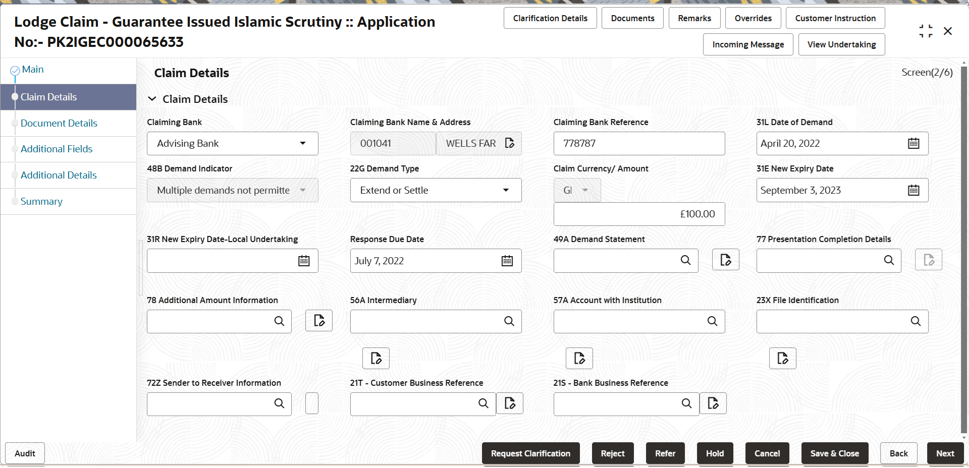 Description of scrutinyclaimdetails.png follows