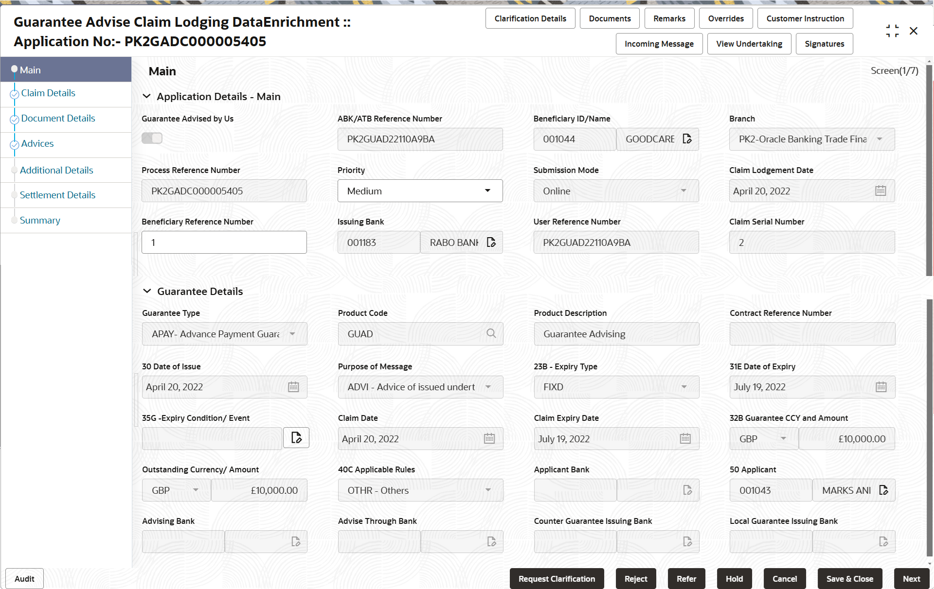 Description of demainapplicationdetails.png follows