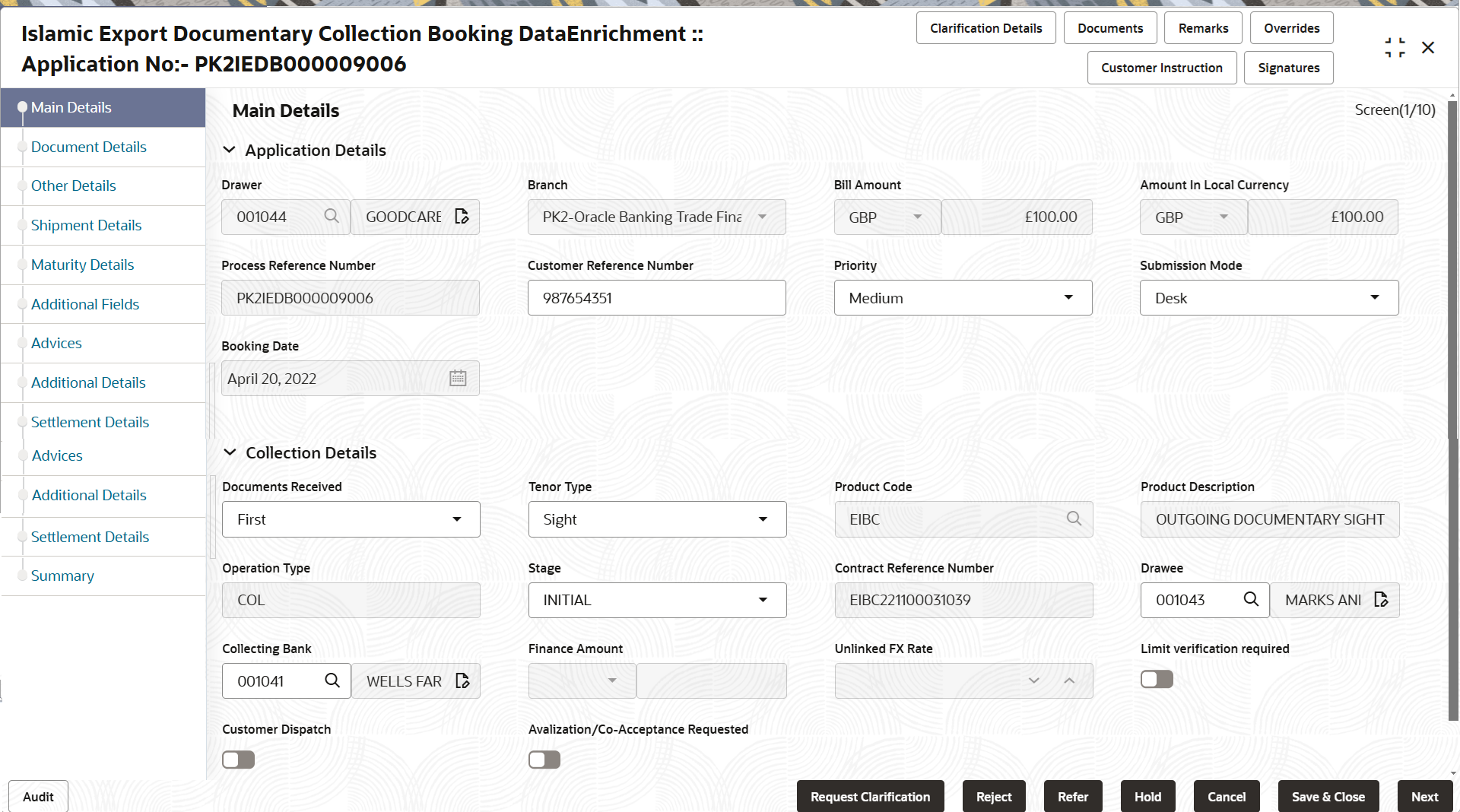 Description of demainapplicationdetails.png follows