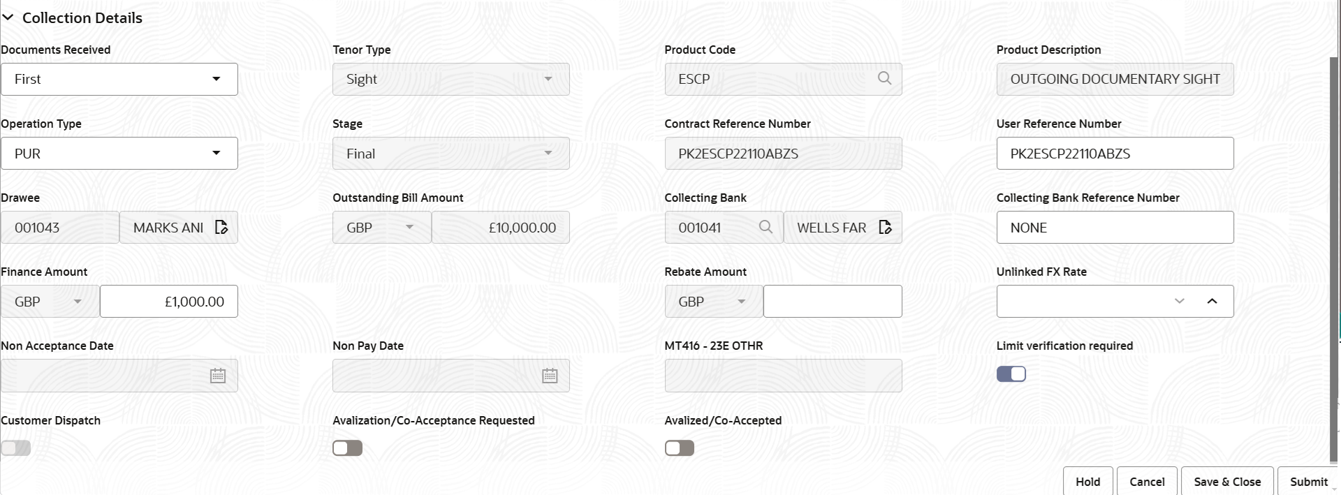 Description of registrationcollectiondetails.png follows