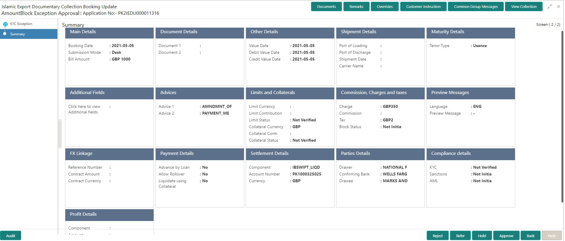 Description of amountblockexceptionsummary.png follows