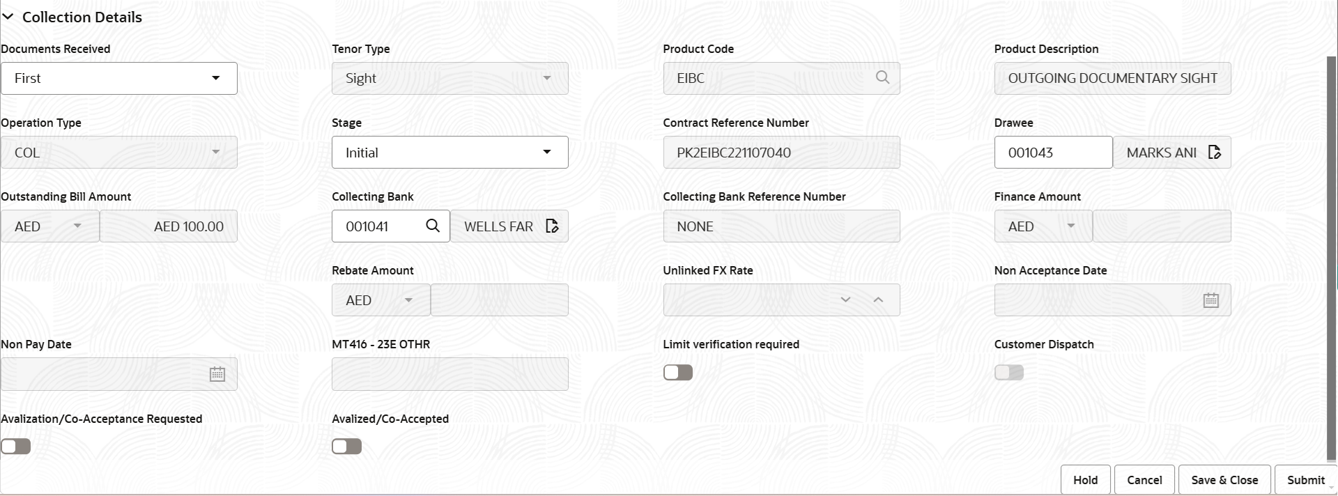 Description of registrationcollectiondetails.png follows