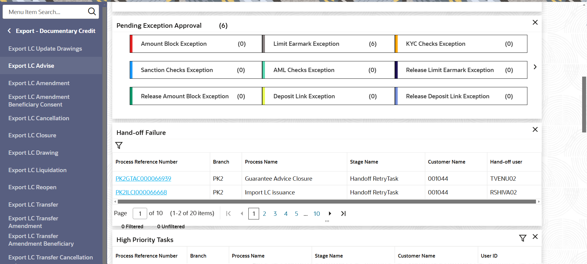 Description of exportlcadvise_menu.png follows