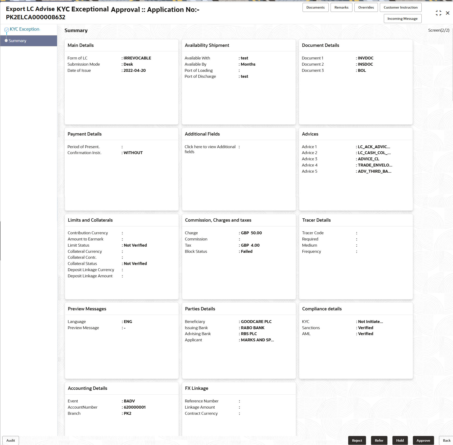 Description of kycexceptionsummary.png follows