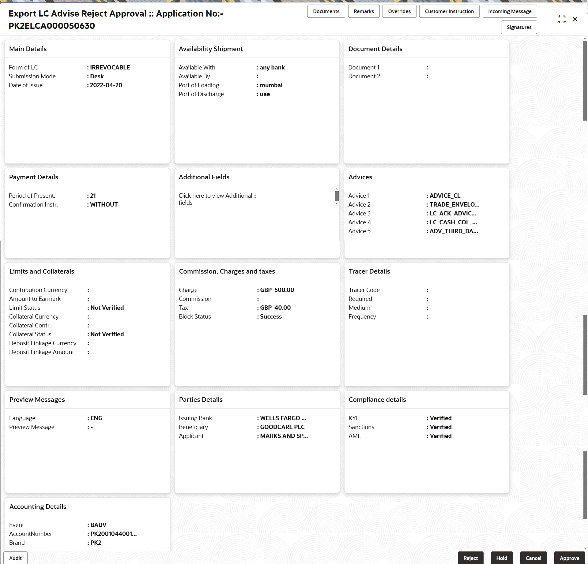 Description of rejectapprovalsummary.png follows