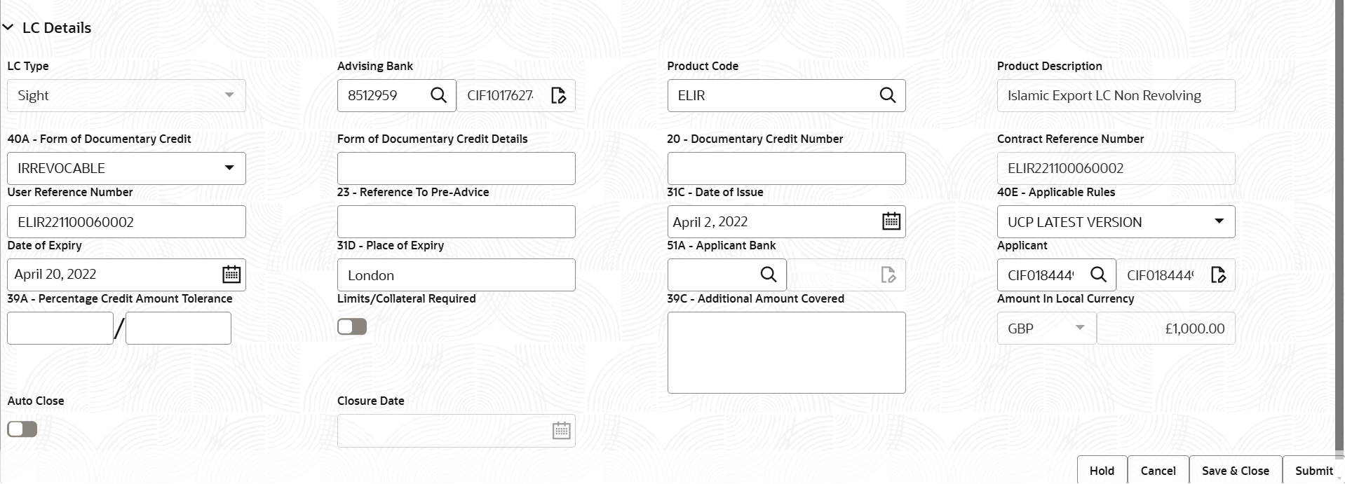 Description of registrationlcdetails.png follows