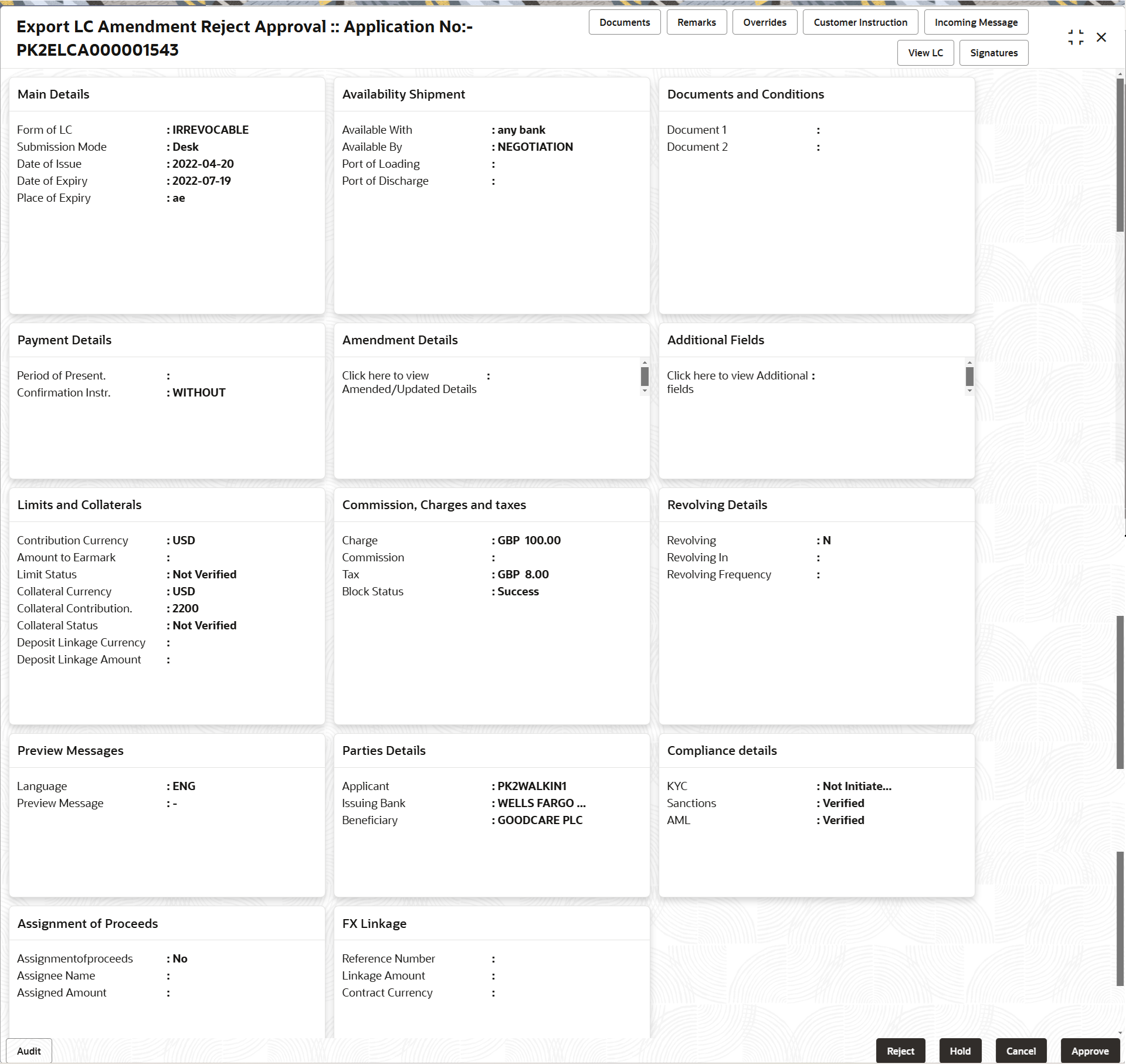 Description of rejectapprovalsummary.png follows