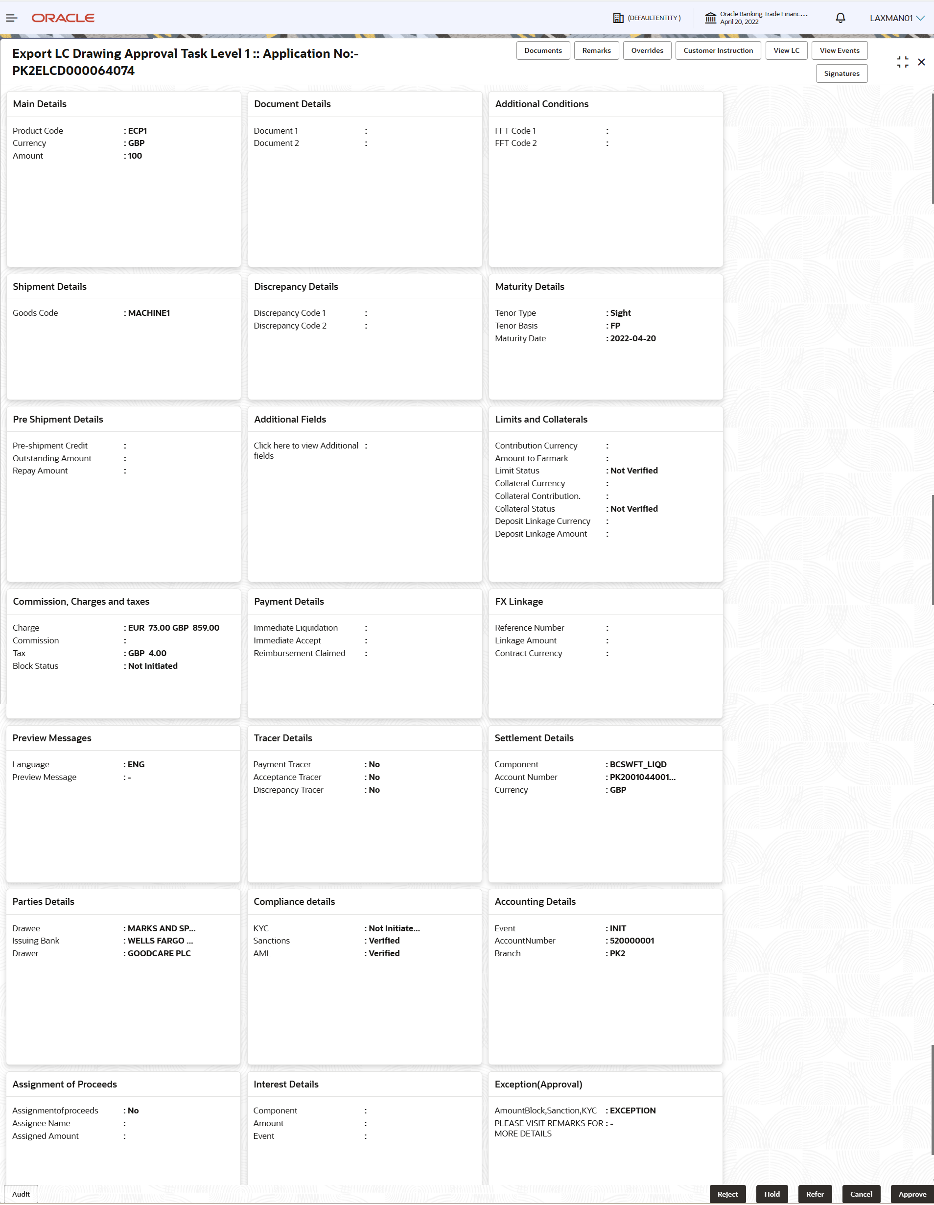 Description of approvalsummary.png follows