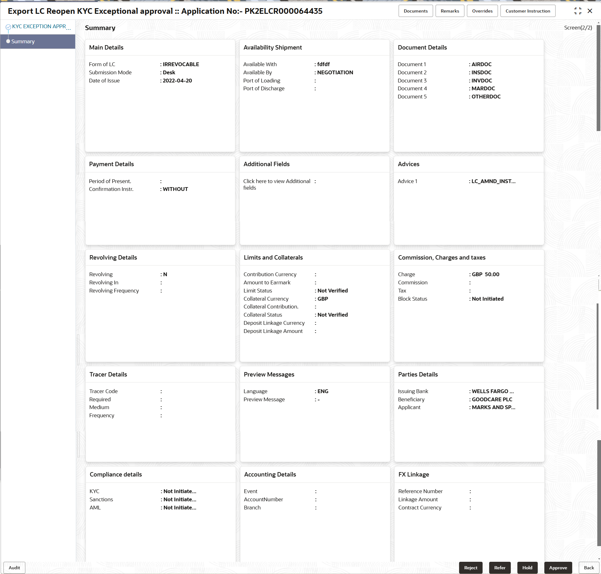 Description of kycexceptionapprovalsummary.png follows