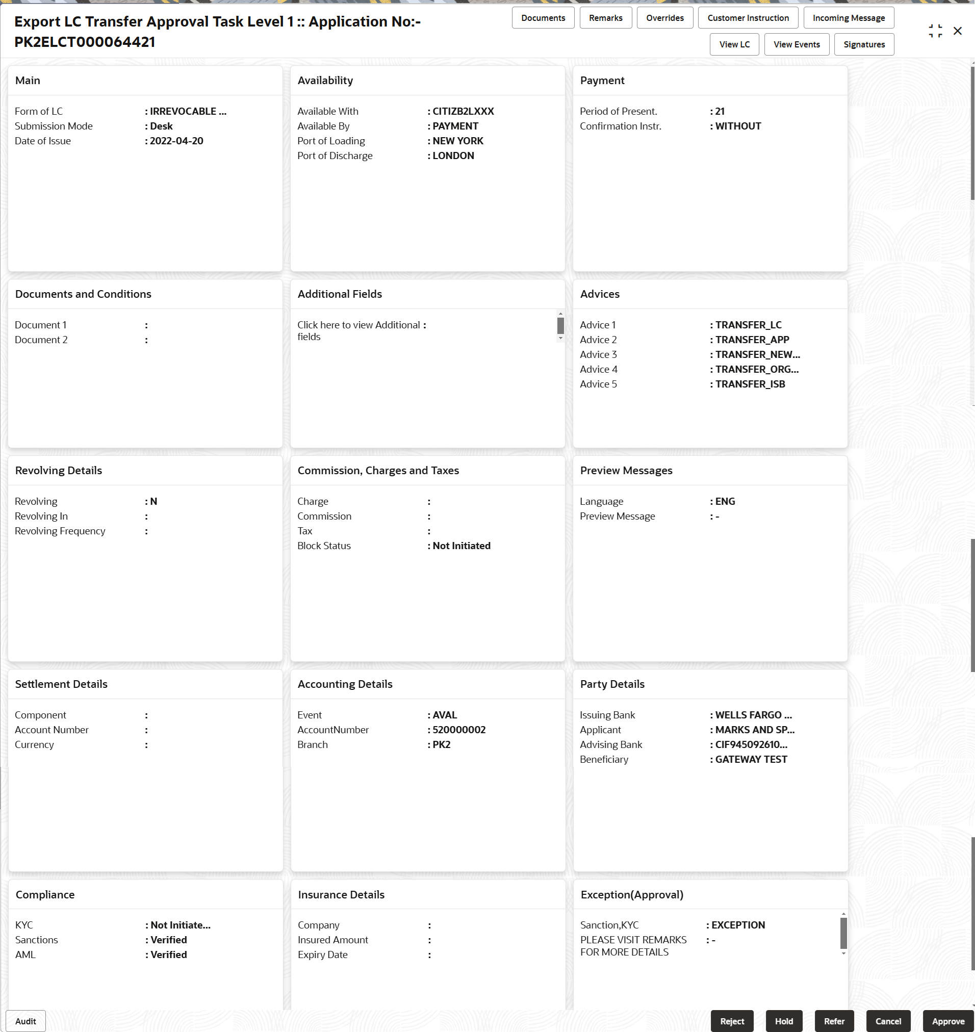 Description of approvalsummary.png follows
