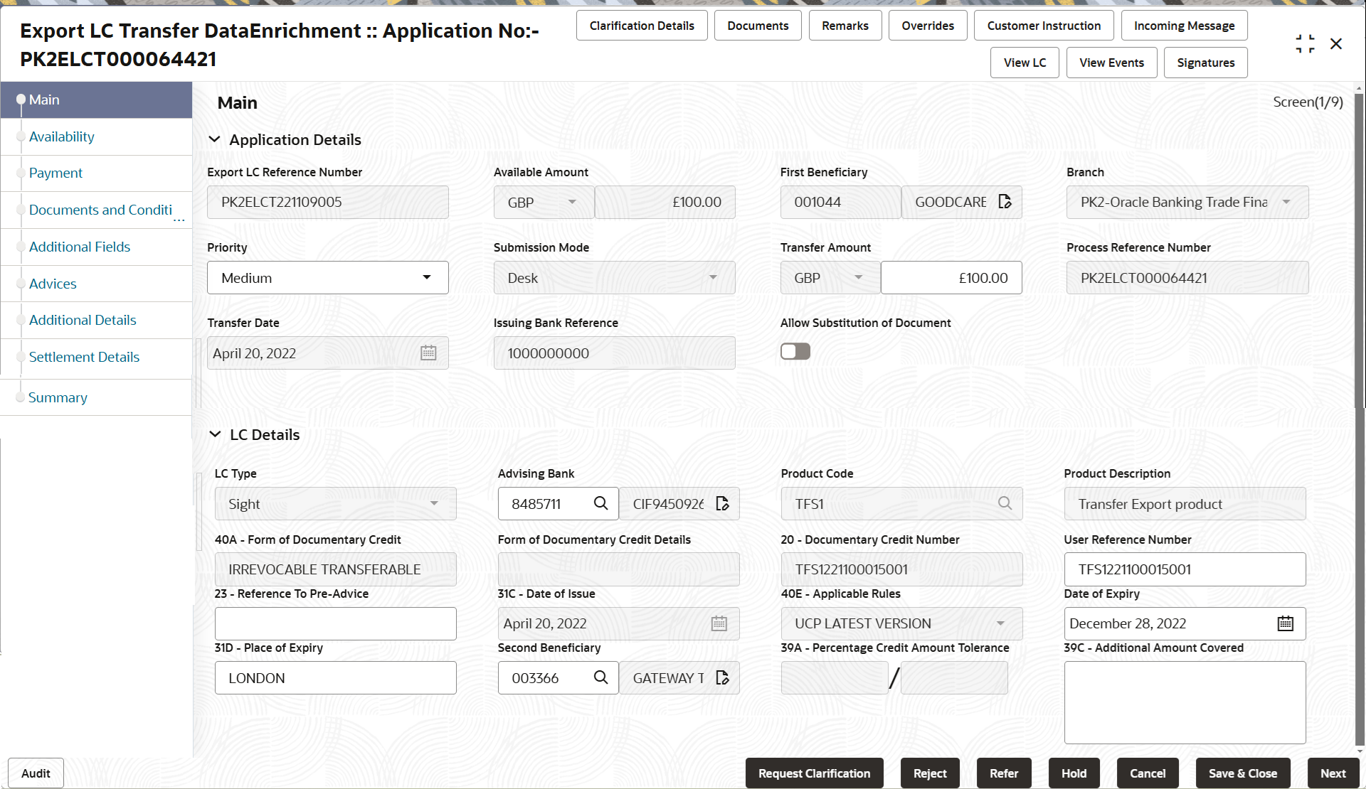 Description of demainapplicationdetails.png follows