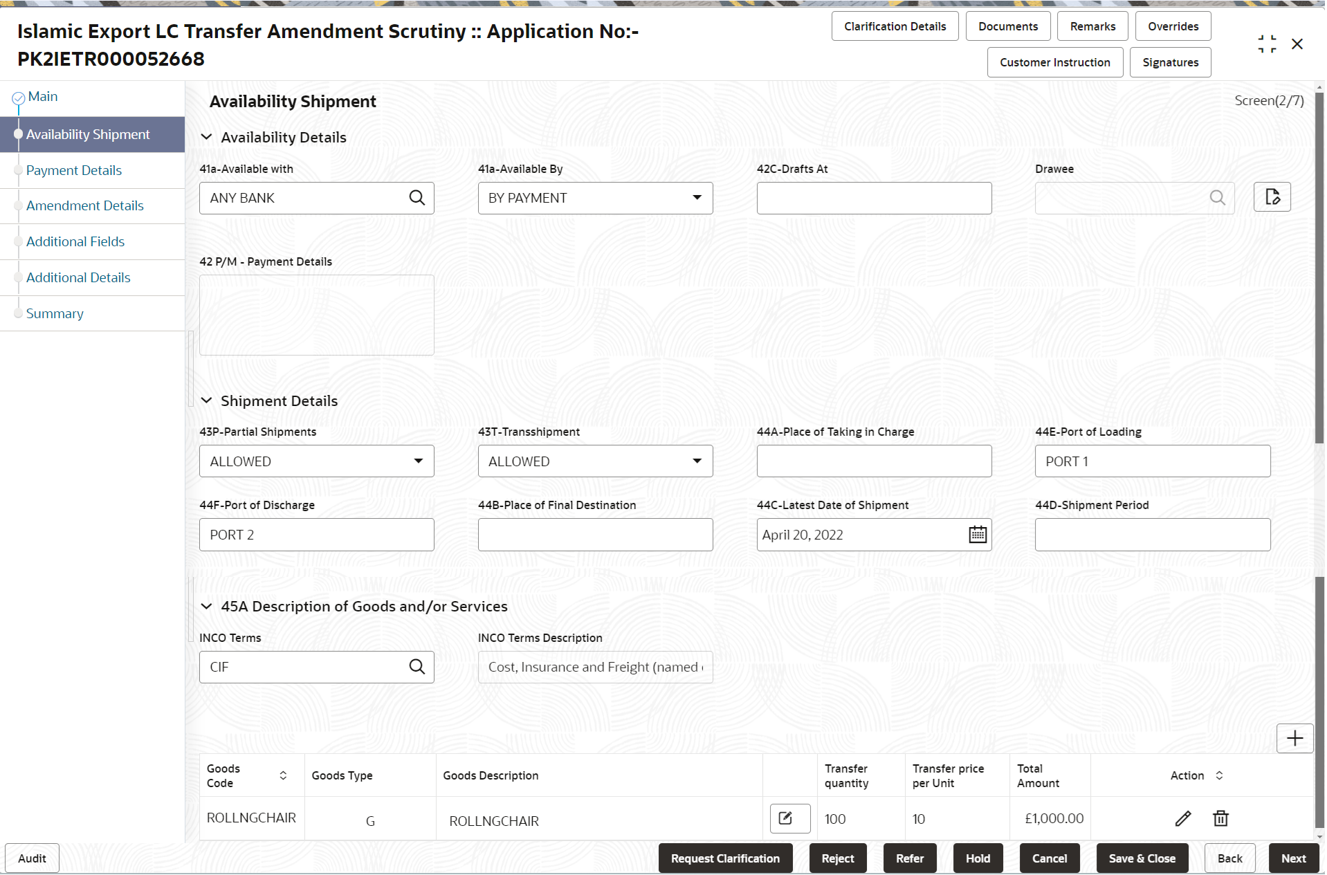 Description of scrutinyavailabilityshipment.png follows