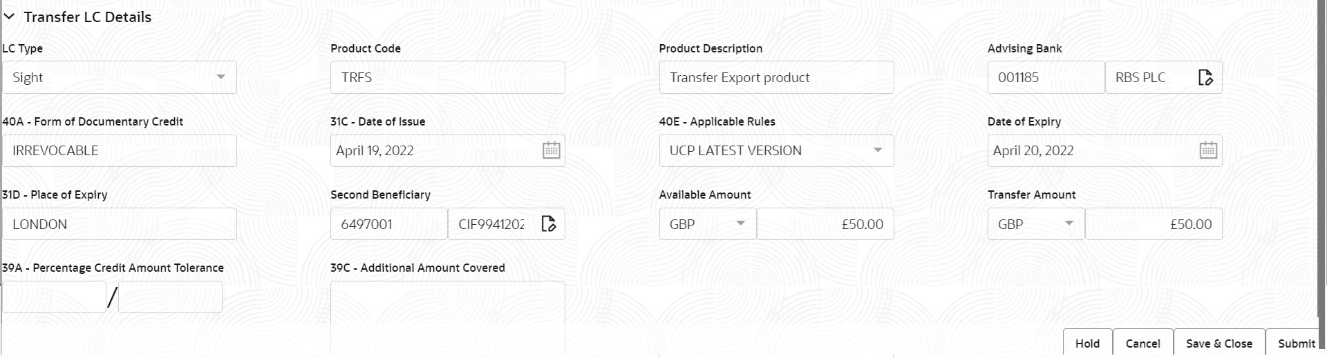 Description of registrationtransferlcdetails.png follows