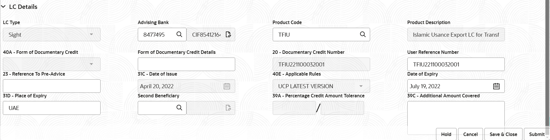 Description of registrationlcdetails.png follows